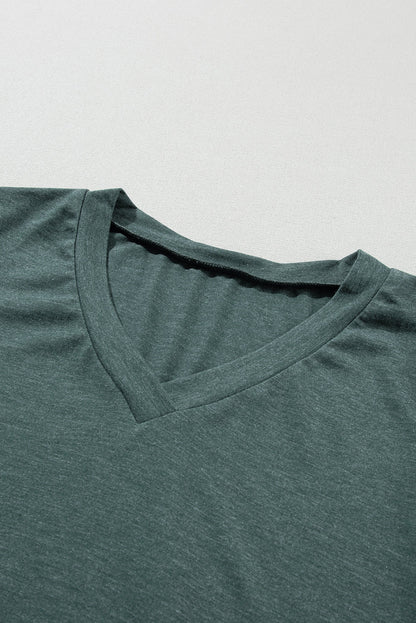 Heathered Petal Sleeve V-Neck T-Shirt