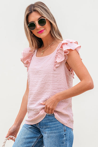 PB Bow Tie Ruffle Sleeve Top