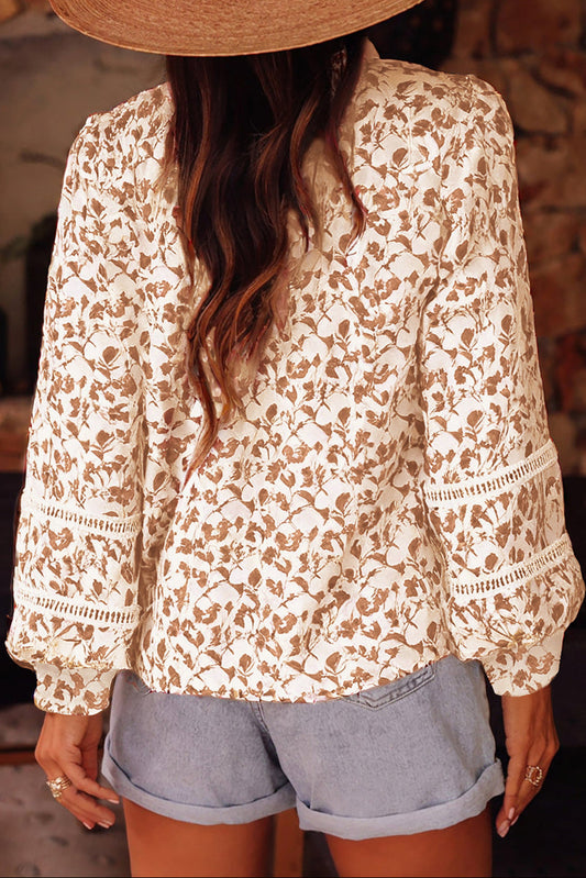 Floral Lace Puff Sleeve Shirt