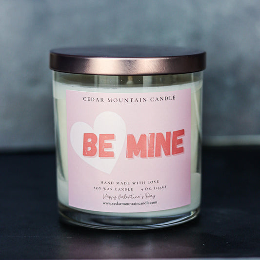 Be Mine - Valentine's Day Soy Candle - 9 oz Whiskey Glass Jar - Choose Your Scent