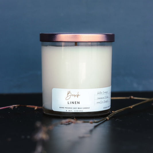 Beach Linen - 9 oz Whiskey Glass Candle