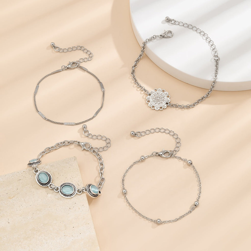 Vintage Cat’s Eye Floral Bracelet