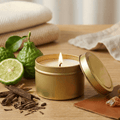 Bergamot and Mahogany Gold Tin Soy Candle