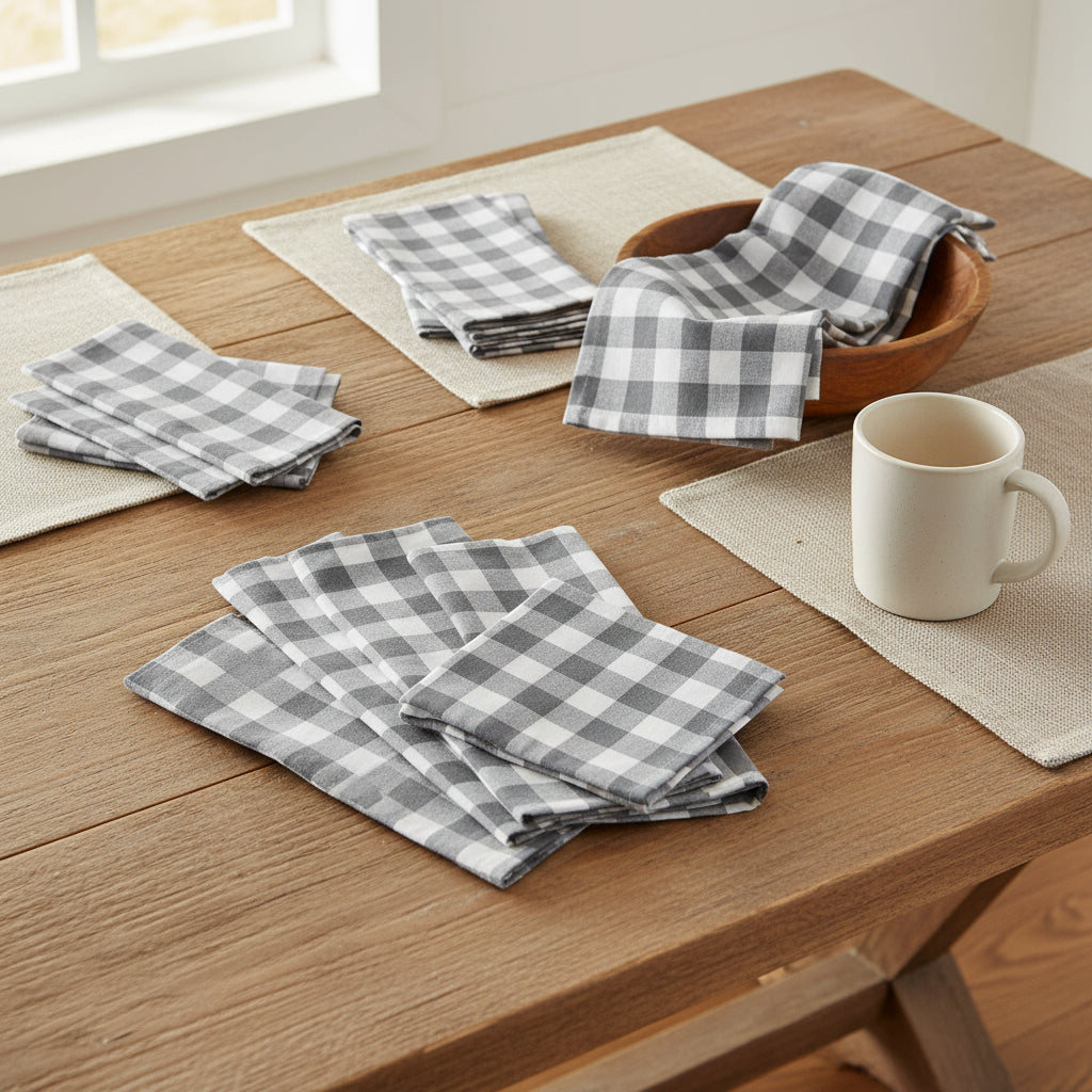 Classic Plaid Kitchen Towels — Set of 6