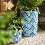 Blue Print Ceramic Vase Planter in Various Patterns