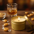 Butterscotch and Bourbon Gold Tin Soy Candle