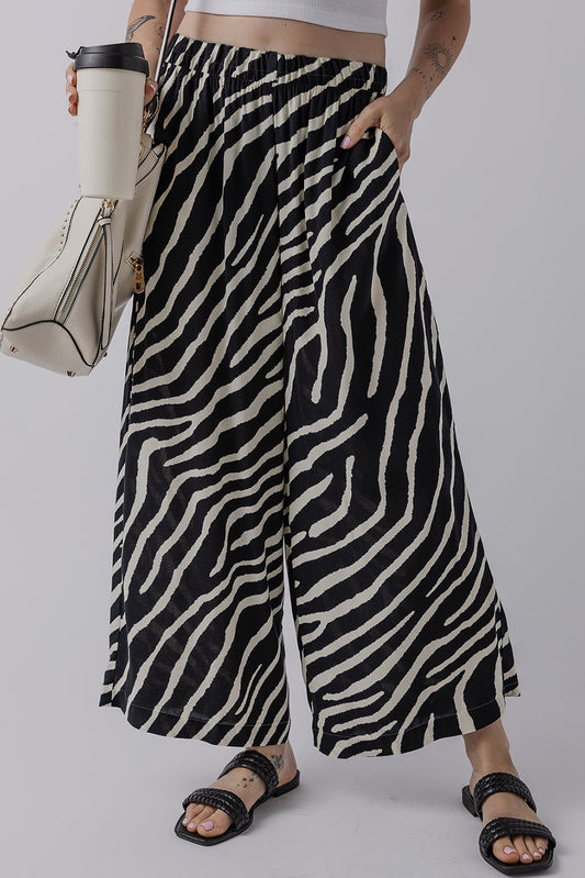Zebra Stripe Wide Leg Pants