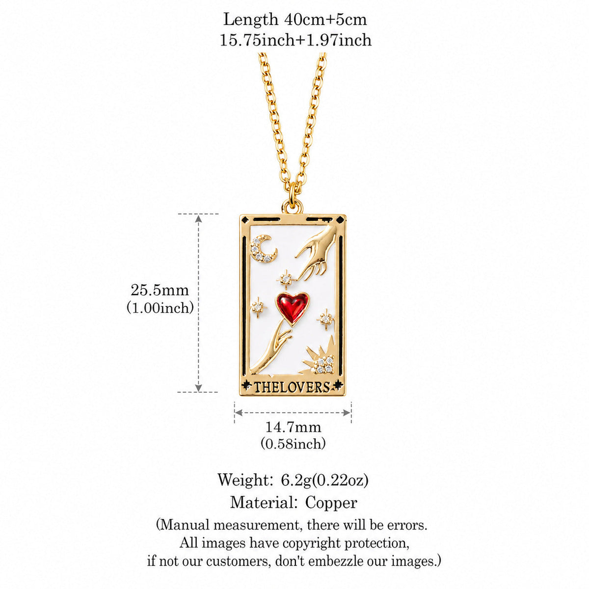 Enamel Tarot Card Pendant Necklace Collection