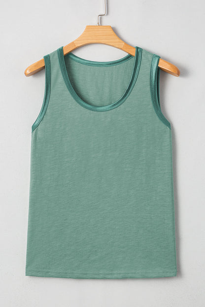 Metallic Contrast Trim Tank Top