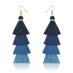 Tiered Tassel Statement Earrings