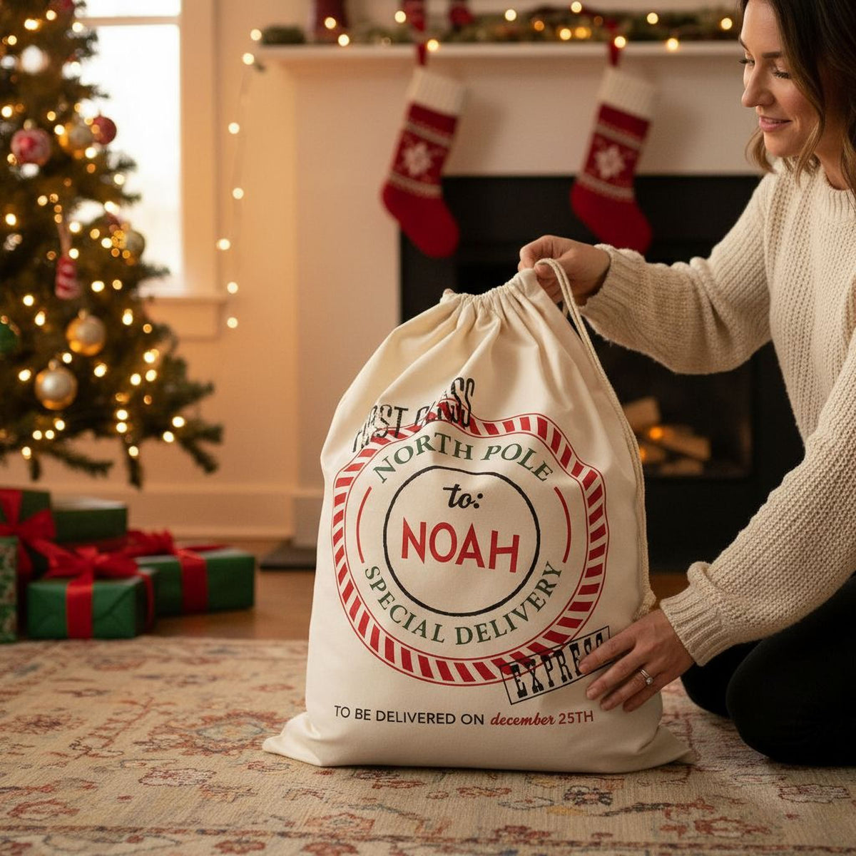 Personalized Canvas Santa Sack