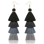 Tiered Tassel Statement Earrings