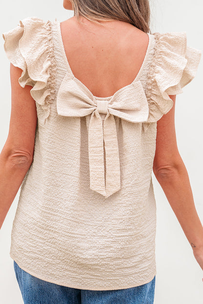 PB Bow Tie Ruffle Sleeve Top