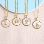 Gold Shell Initial Pendant Necklace