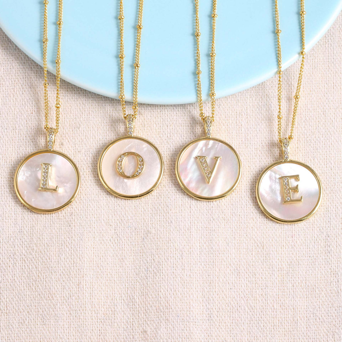 Gold Shell Initial Pendant Necklace