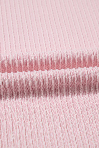 Colorblock Corded Knit Crewneck Tee