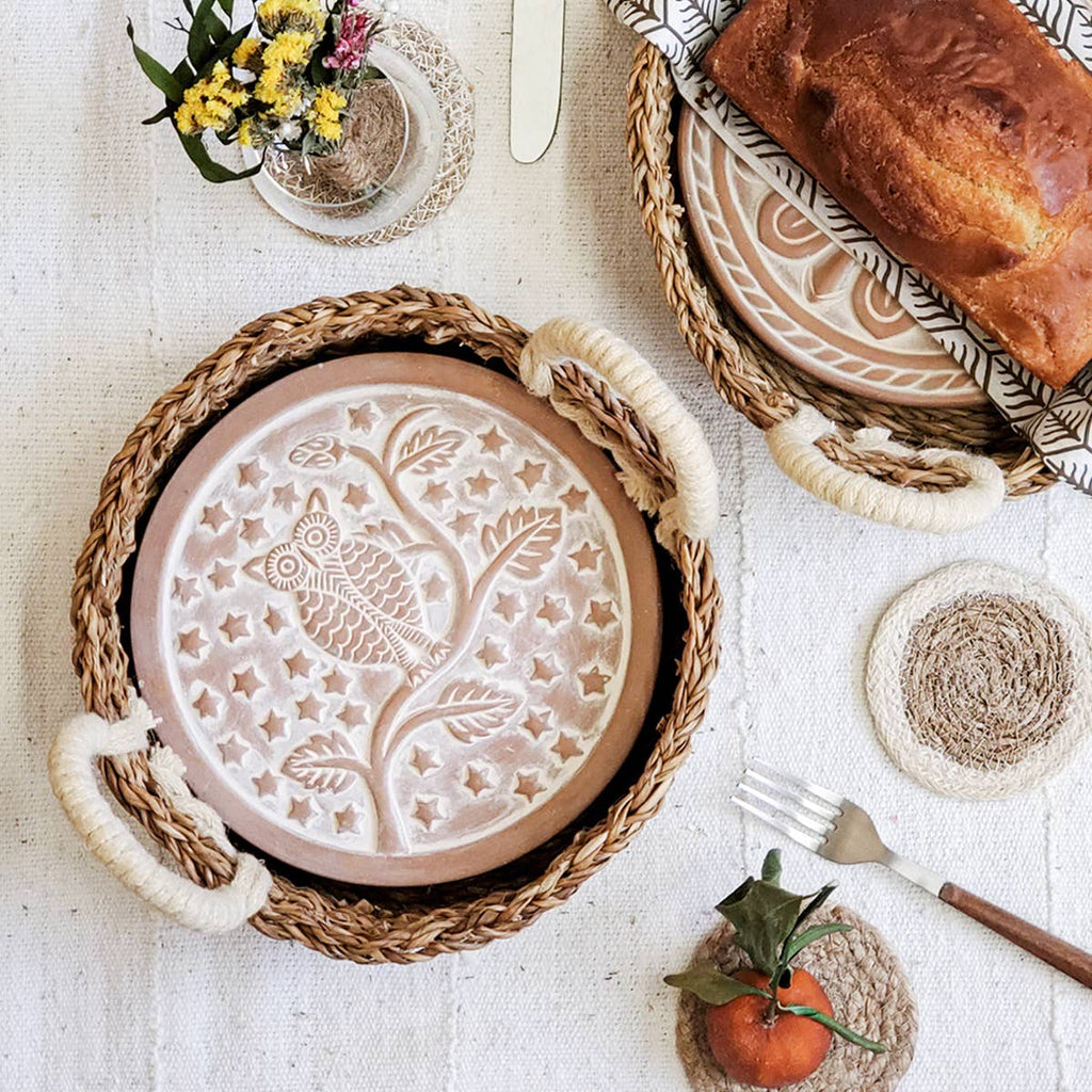 Handmade Owl Bread Warmer & Wicker Basket