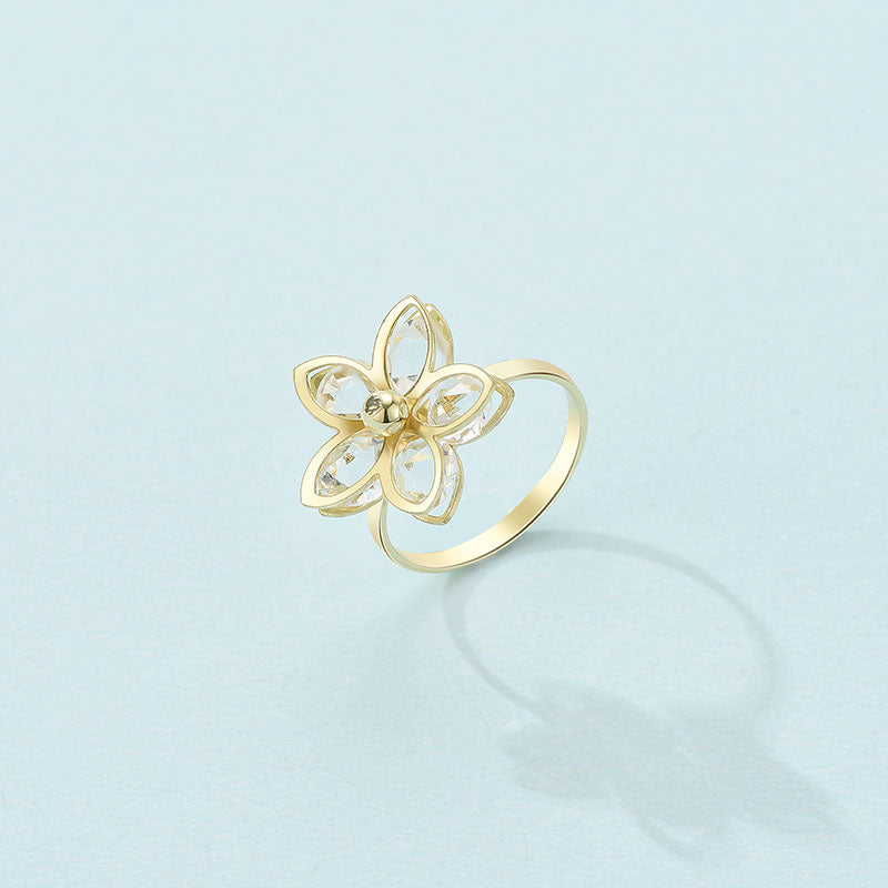 Sculpted Floral Statement Ring
