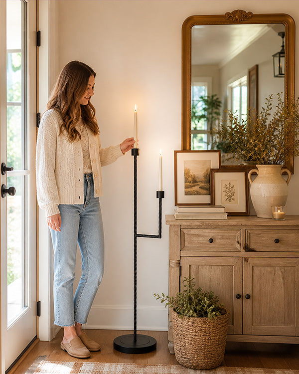 Iron Floor Candelabra