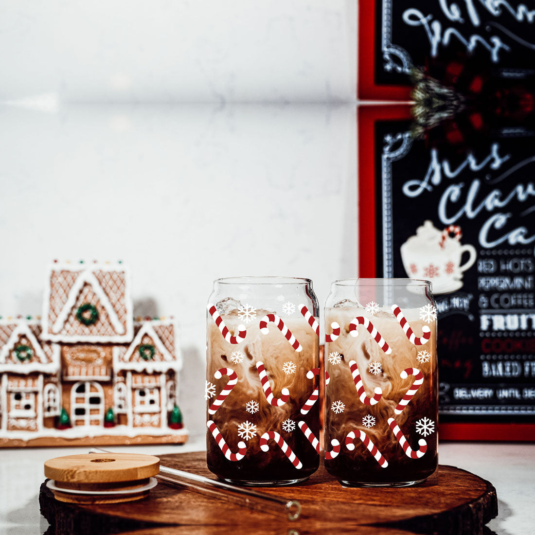 Cute Christmas glass cup with straw
Christmas glass cup with lid and straw
Christmas tree glass cup with straw