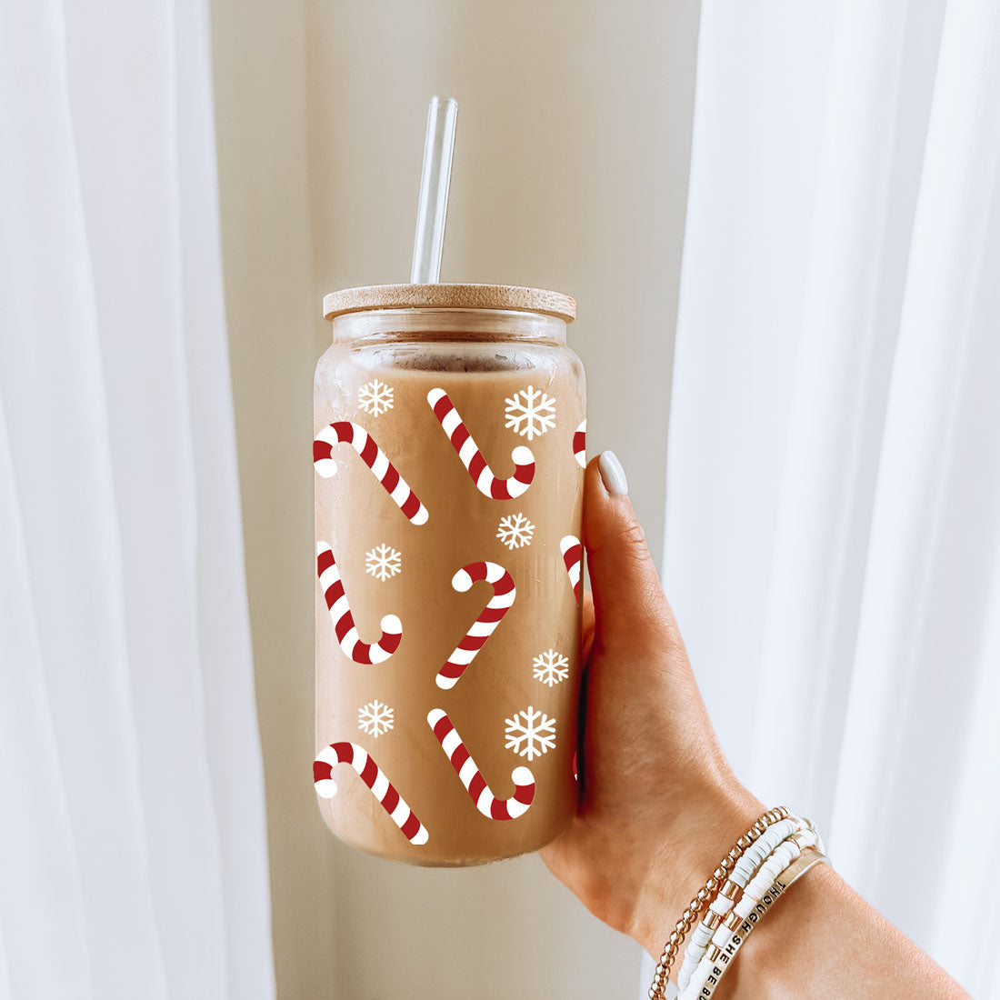 Candy Cane Snowflake Decor