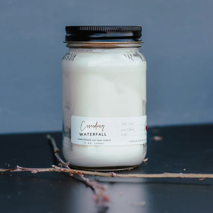 13 oz Mason Jar Soy Candle - Cascading Waterfall