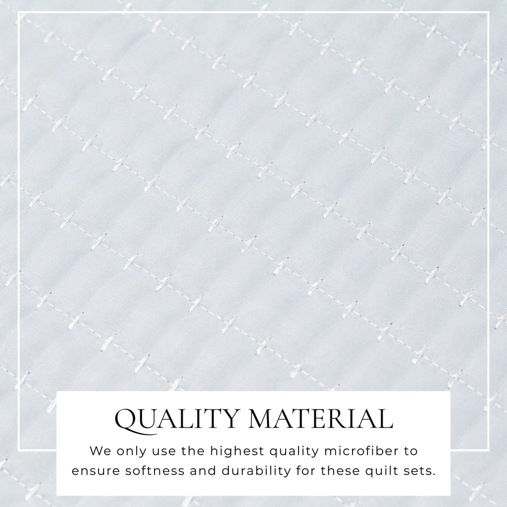 Alicia Solid Channel Stitch Quilt Set