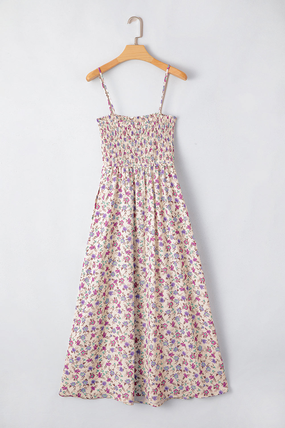 Boho Floral Smocked Maxi Sundress