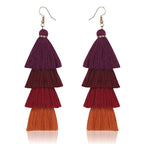 Tiered Tassel Statement Earrings