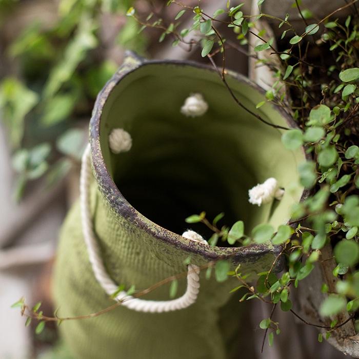 Ceramic Planter Linen Bag