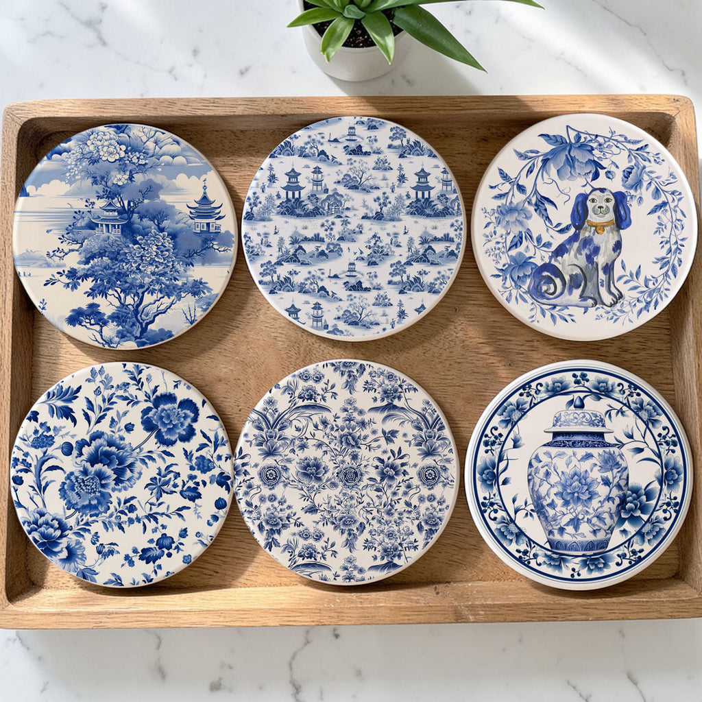 Chinoiserie Ceramic Coasters