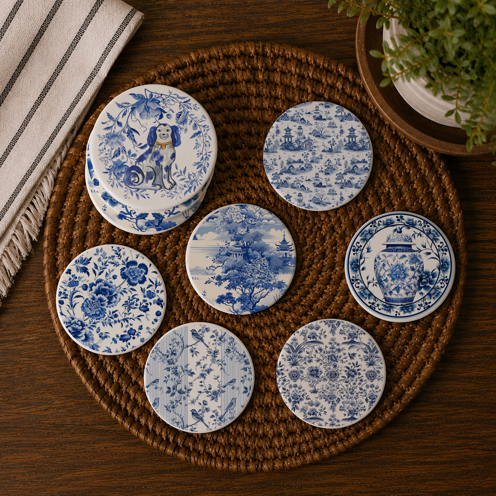 Chinoiserie Ceramic Coasters