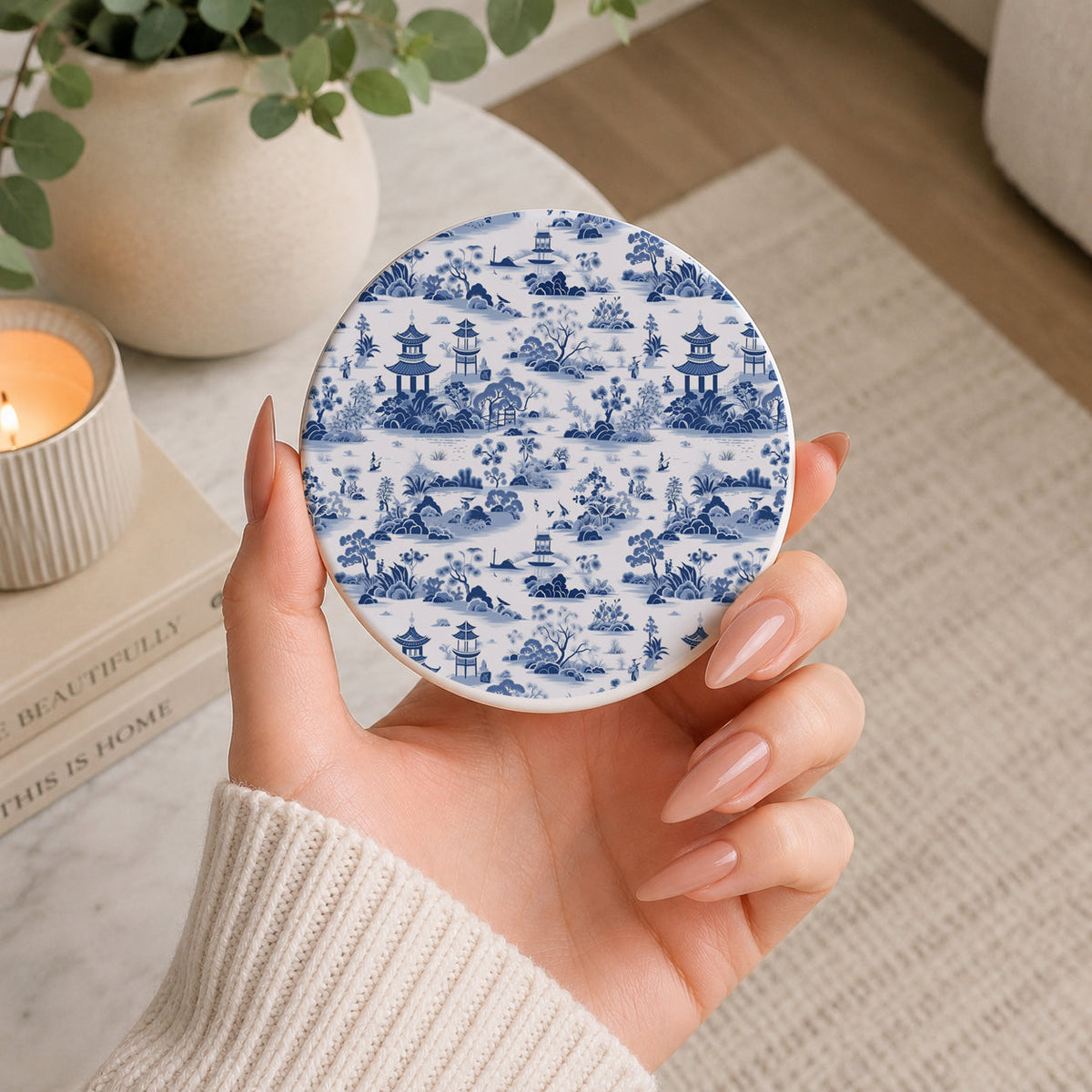 Chinoiserie Ceramic Coasters
