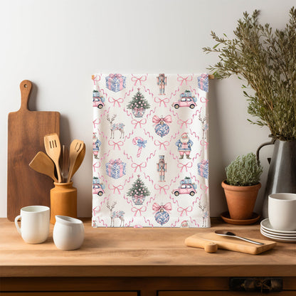 Festive kitchen linens chinoiserie pattern
Holiday baking towels premium cotton
Christmas kitchen accessories pink blue