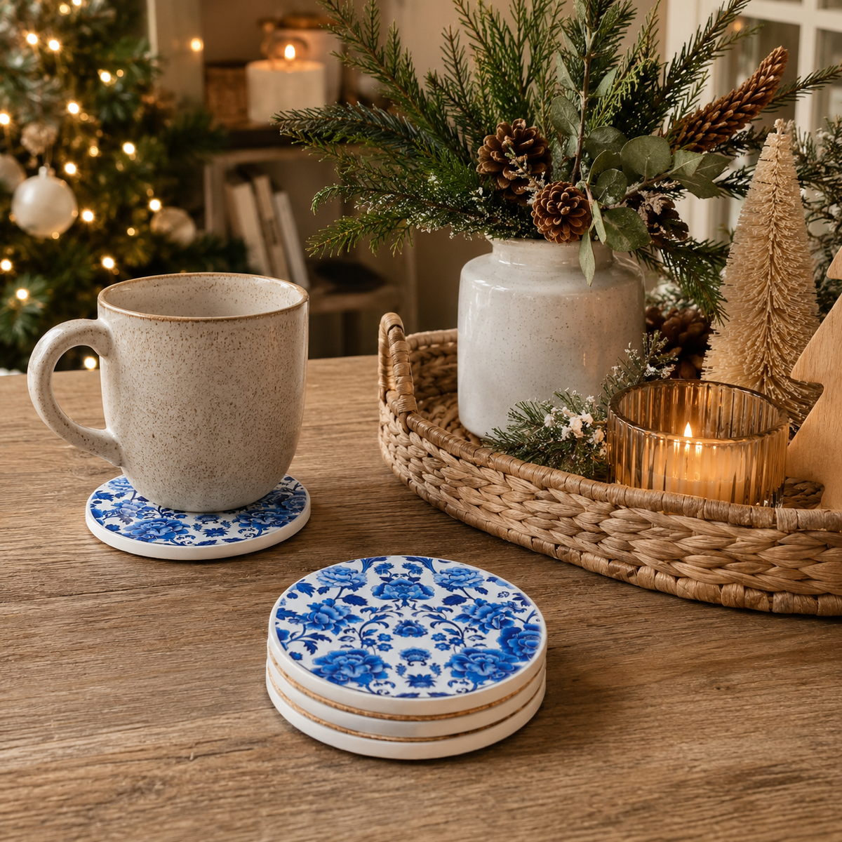 Chinoiserie Ceramic Coasters