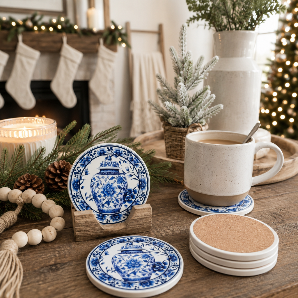 Chinoiserie Ceramic Coasters