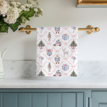 Christmas kitchen linens pink blue elegant design
Chinoiserie style Christmas towels kitchen decoration
Holiday dish towels premium cotton 18x29 inches