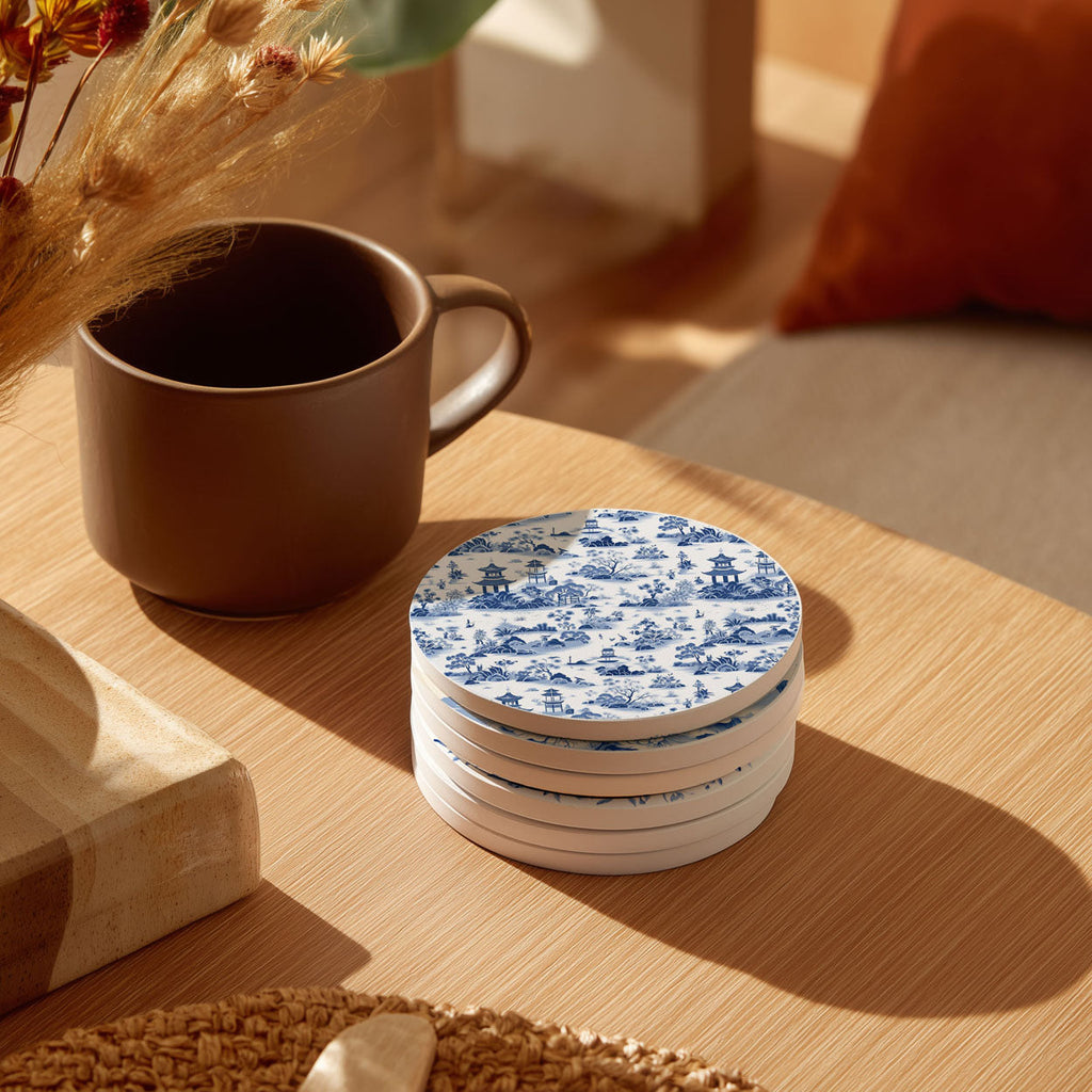 Chinoiserie Ceramic Coasters