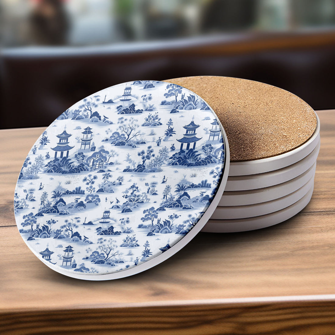 Chinoiserie Ceramic Coasters