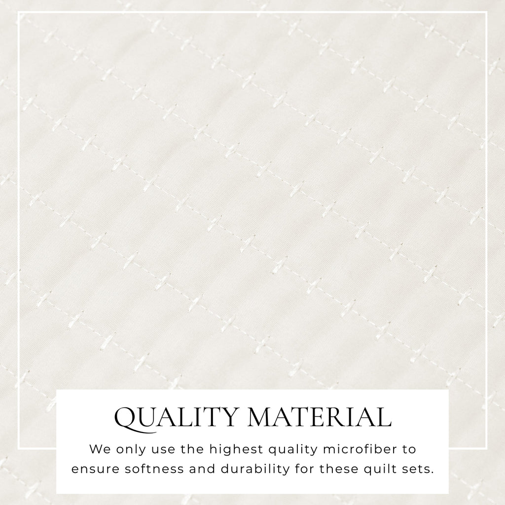 Alicia Solid Channel Stitch Quilt Set