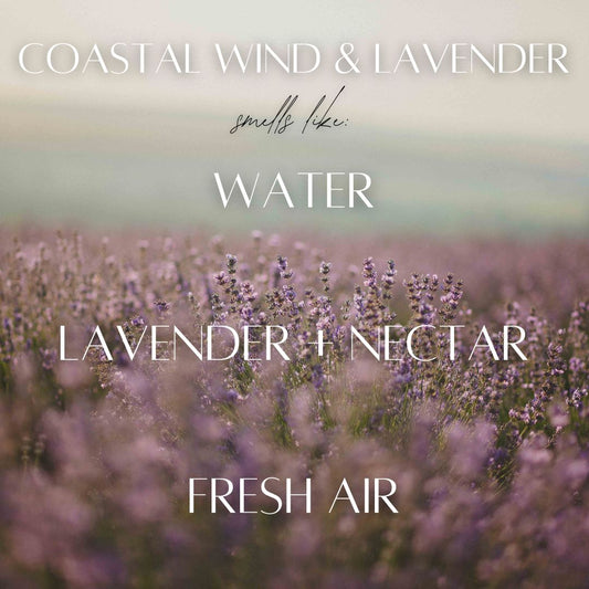 Coastal Wind & Lavender - 7 Wick White Wood Dough Bowl Soy Candle