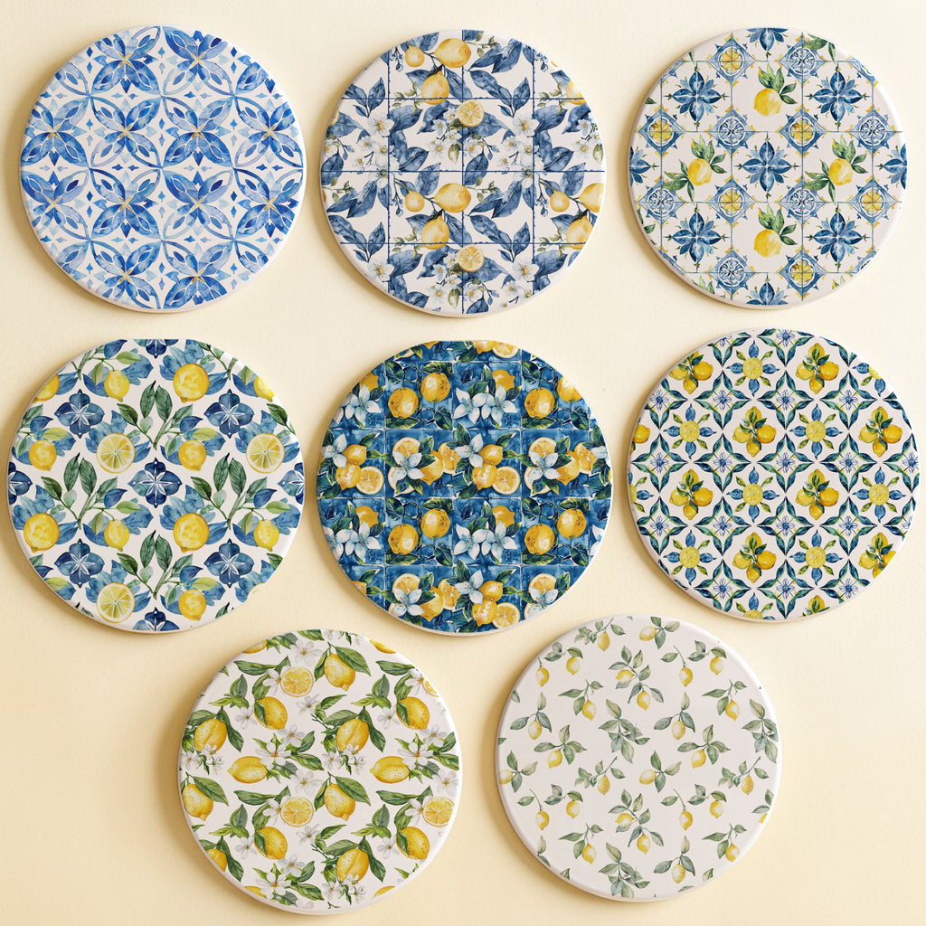Mediterranean Lemon Coaster Set