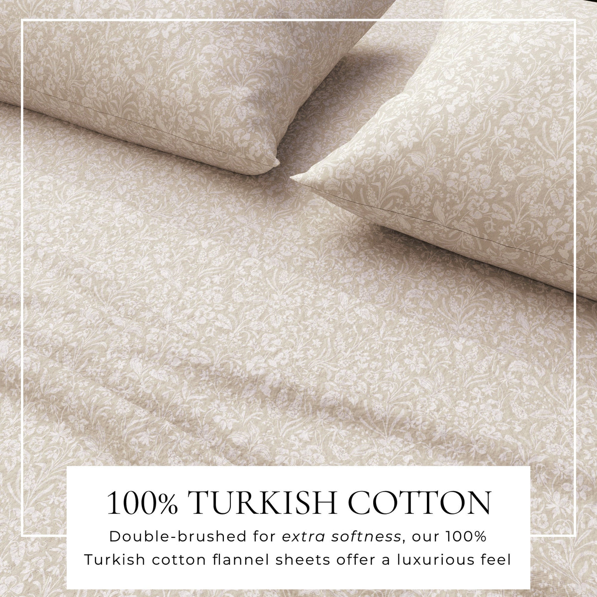 Turkish Cotton Flannel Sheet Set - Winter Floral Collection