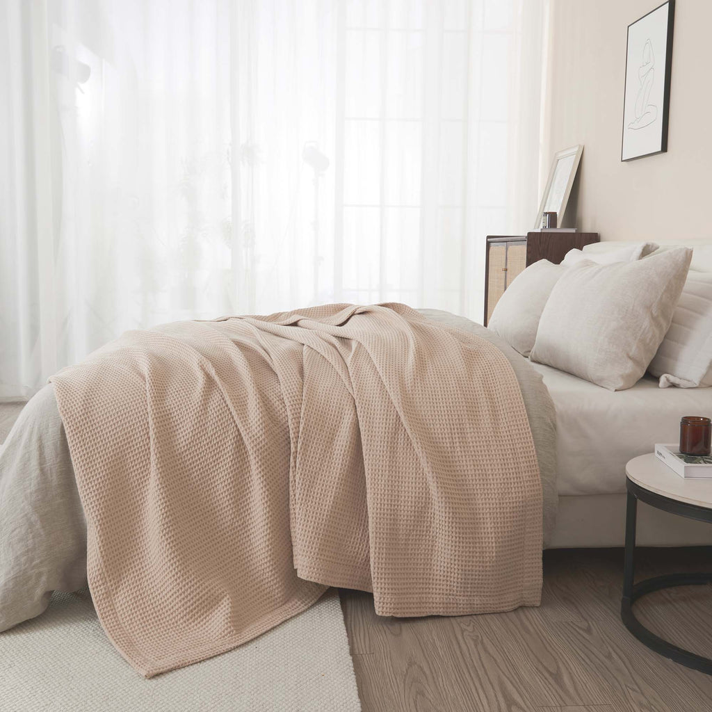 Mikala Cotton Waffle Weave Blanket
