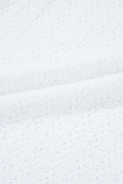 Textured Grommet Short Sleeve Top