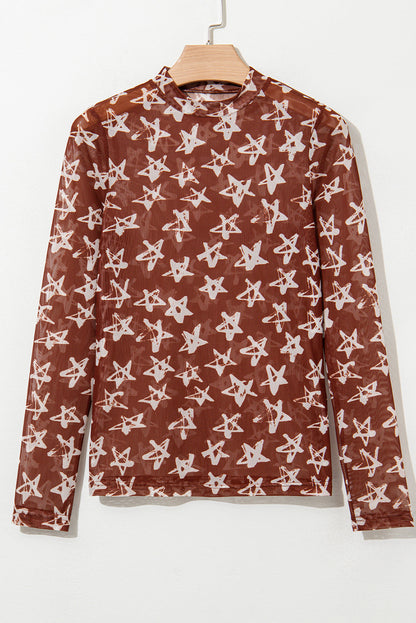 Star Mesh Long Sleeve Top