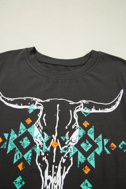 Western Bull Head Graphic T-Shirt