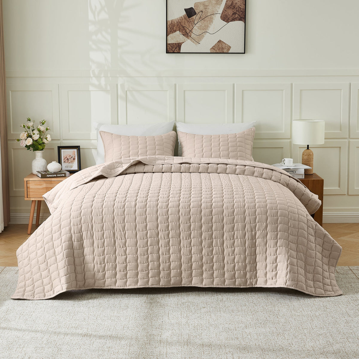 Wave Stitch Gauze Quilt Set