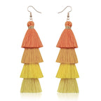 Tiered Tassel Statement Earrings