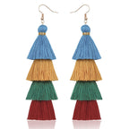 Tiered Tassel Statement Earrings